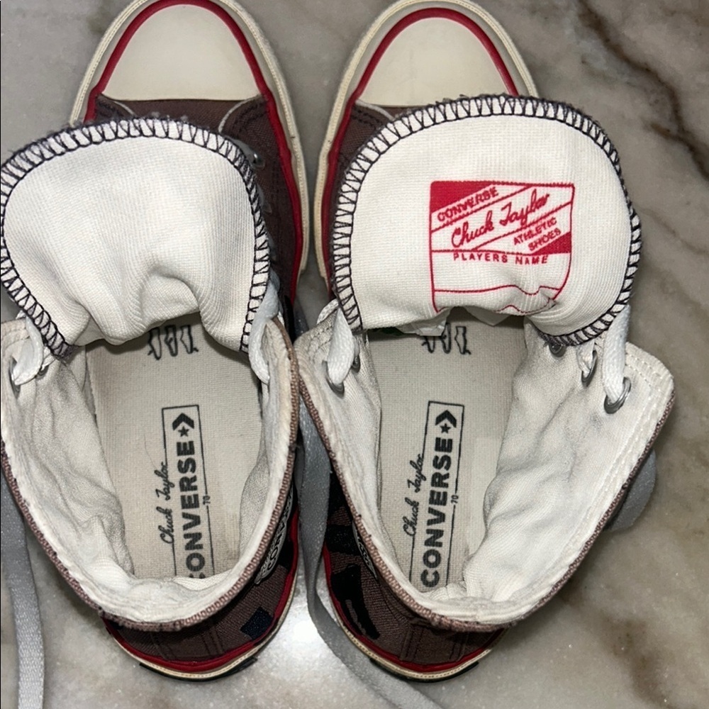 Converse Red and Brown High-Top Sneakers with Iconic Style - Picture 9 of 10